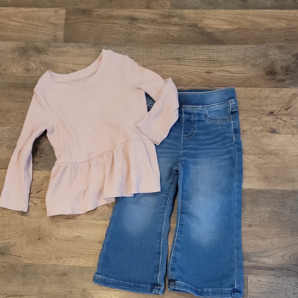 Jumping Beans Pink Top and Blue Jeans for Kids
